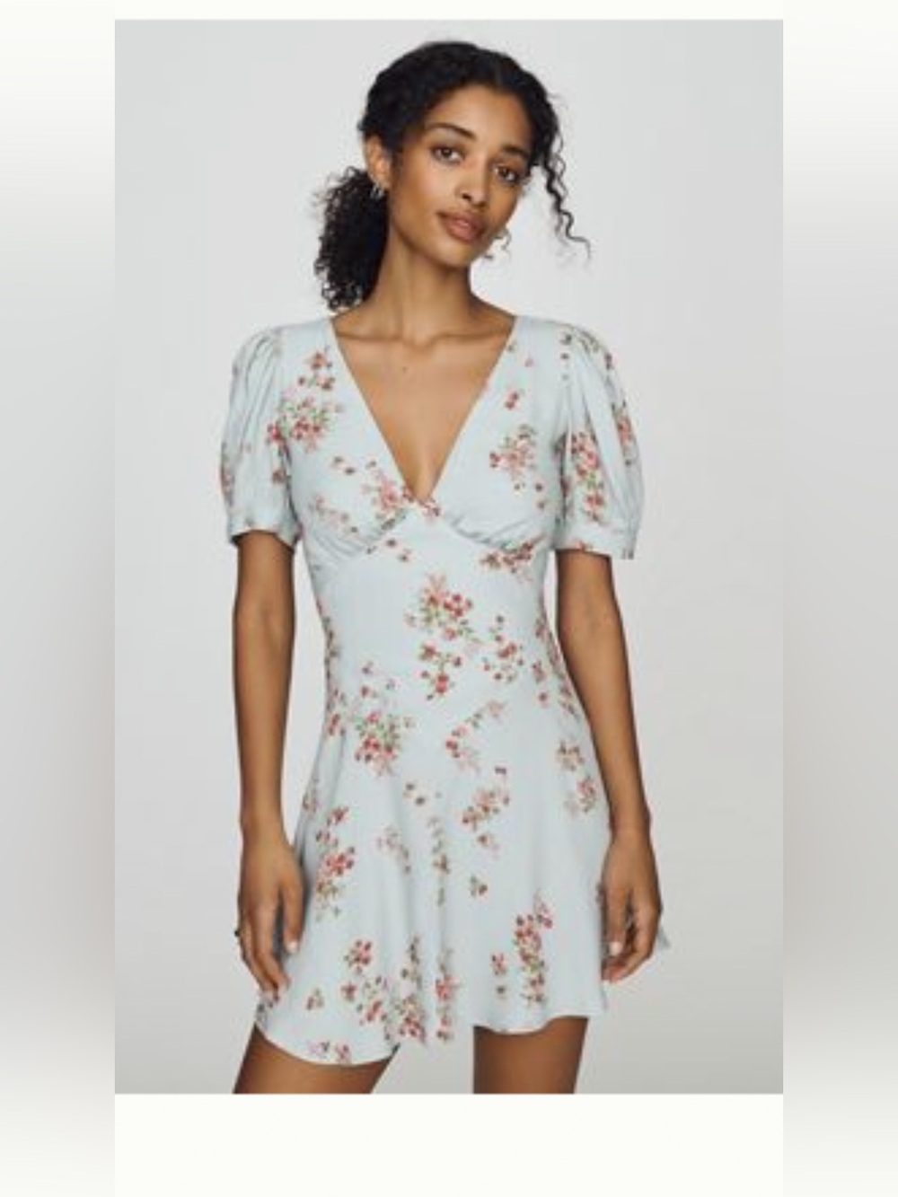 NWT Reformation Naira Mini Dress in Dama (Cream/Tan) sz .8 Anthropologie